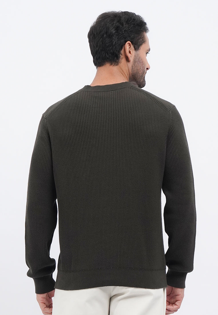 Round Neck Long Sleeve Knit Sweater