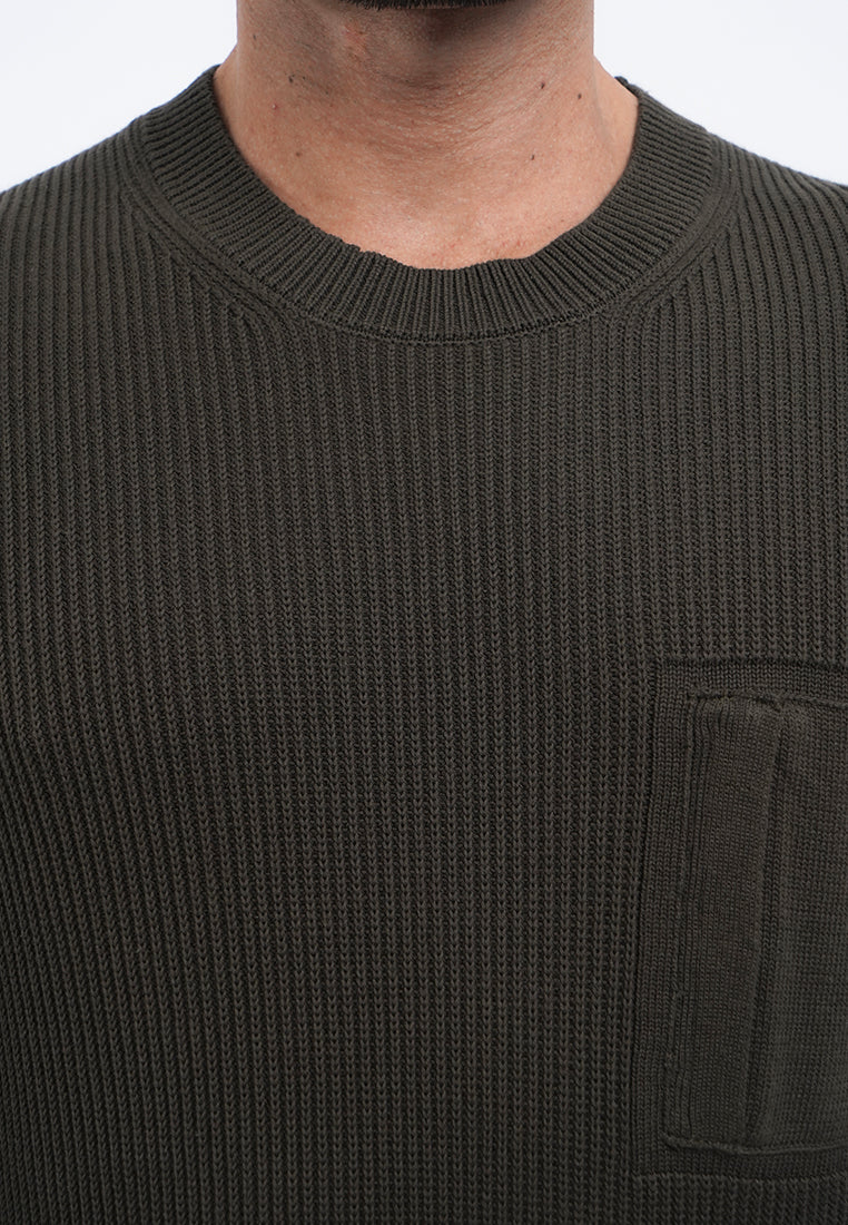Round Neck Long Sleeve Knit Sweater
