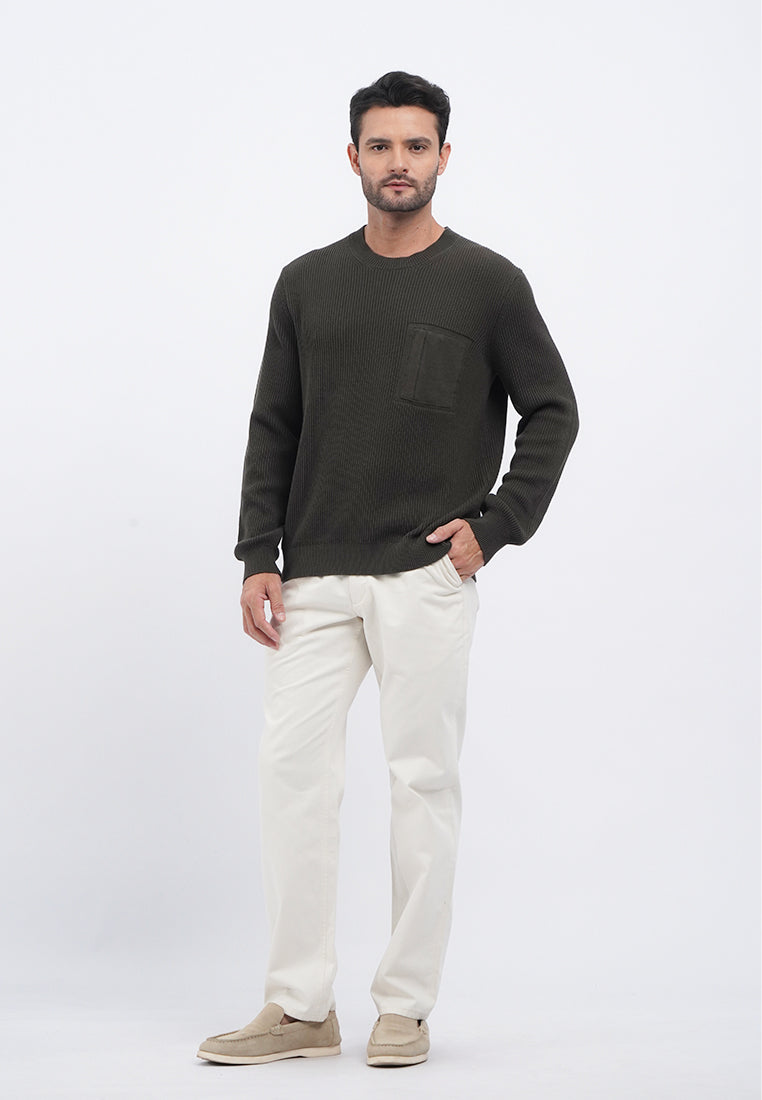 Round Neck Long Sleeve Knit Sweater