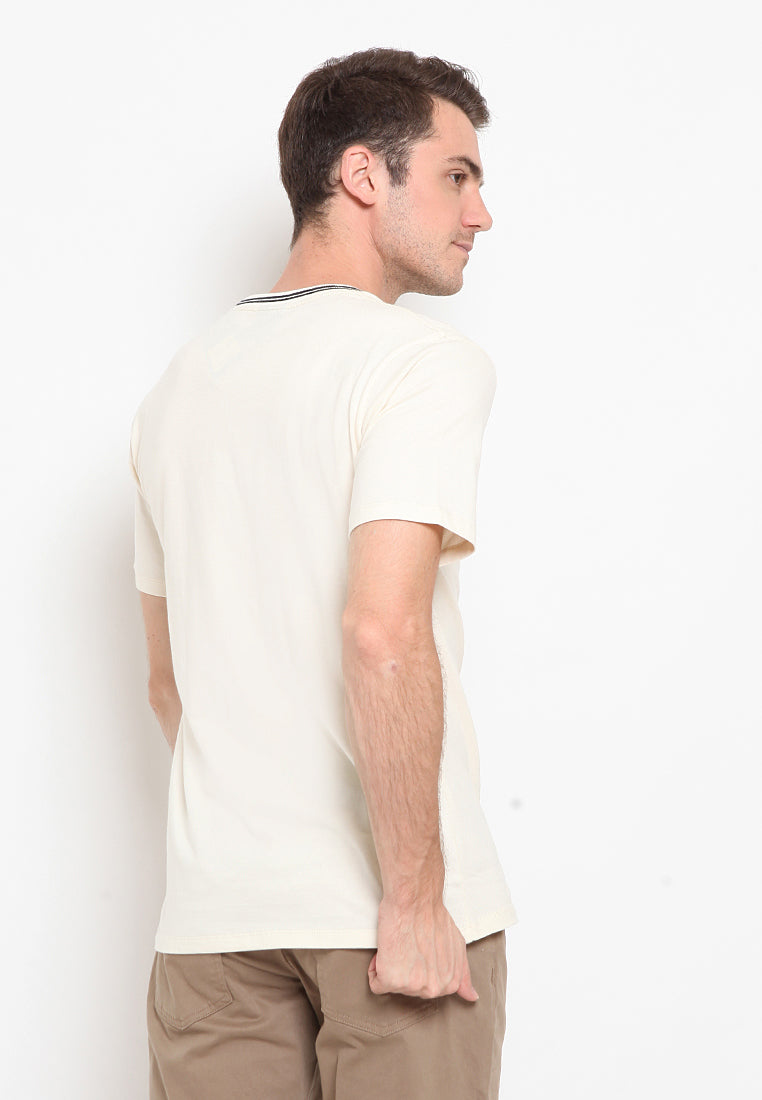 Cream Brush Twill Tee