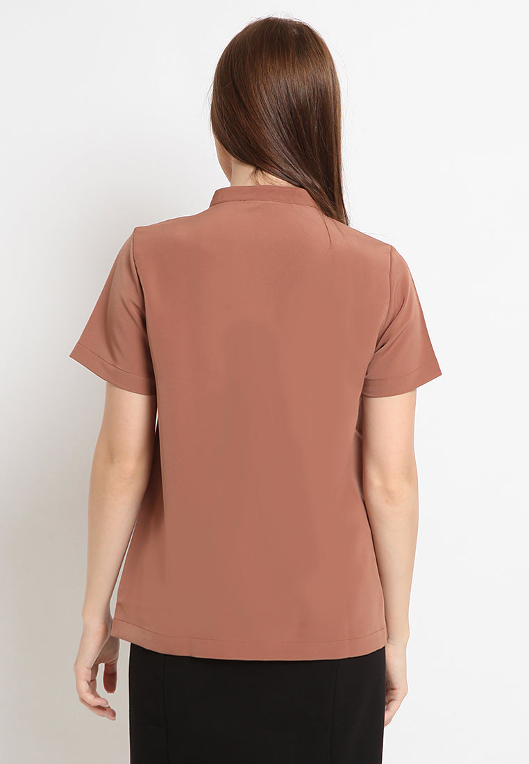 Chinese Collar Short Sleeve Shirt