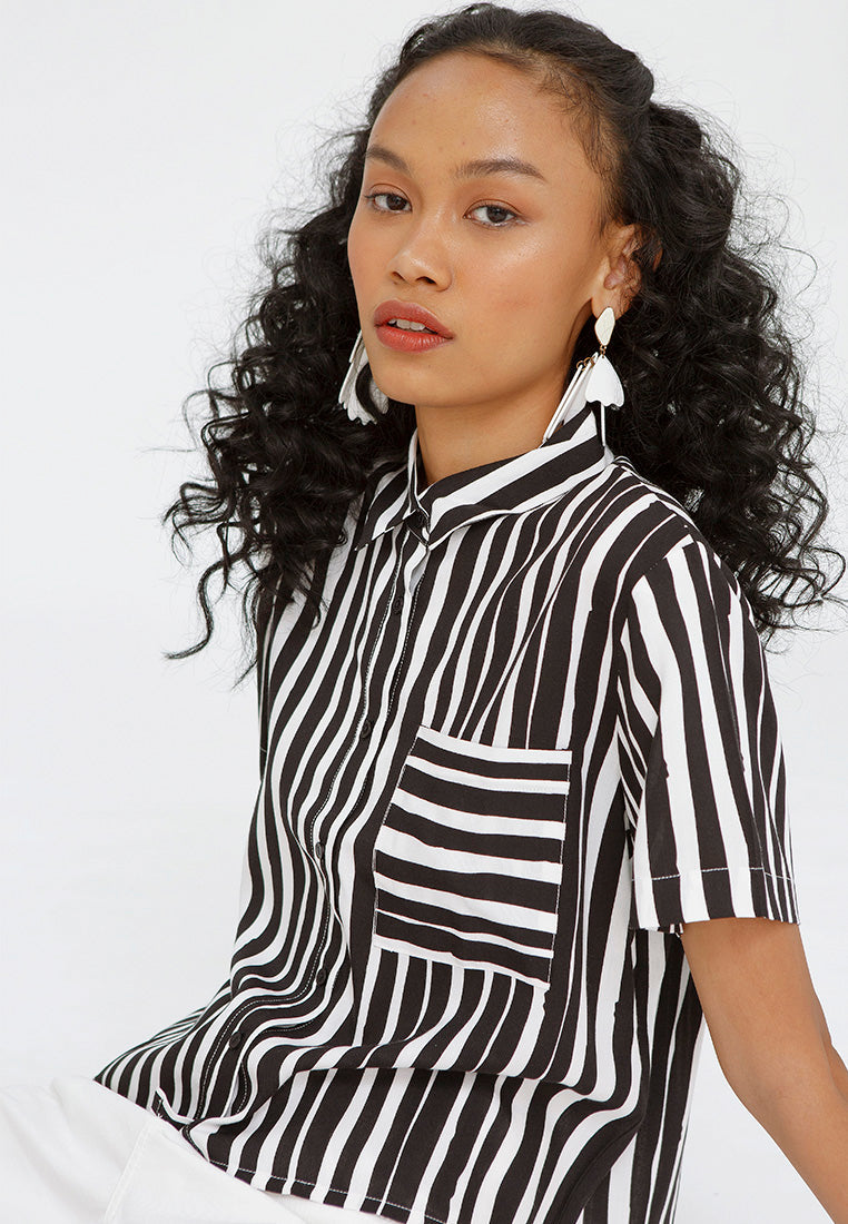 Crop Shirt with Pocket