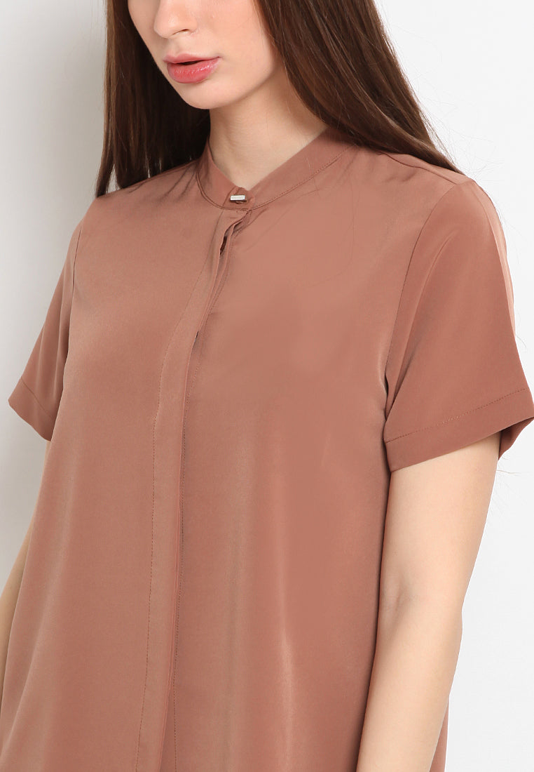 Chinese Collar Short Sleeve Shirt