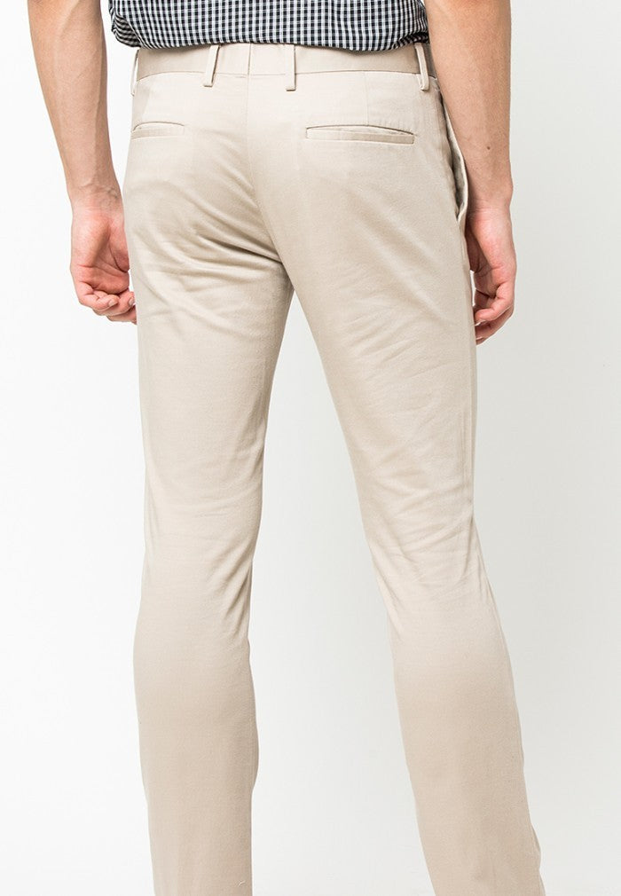 Skinny Fit Dress Up Pants Khaki