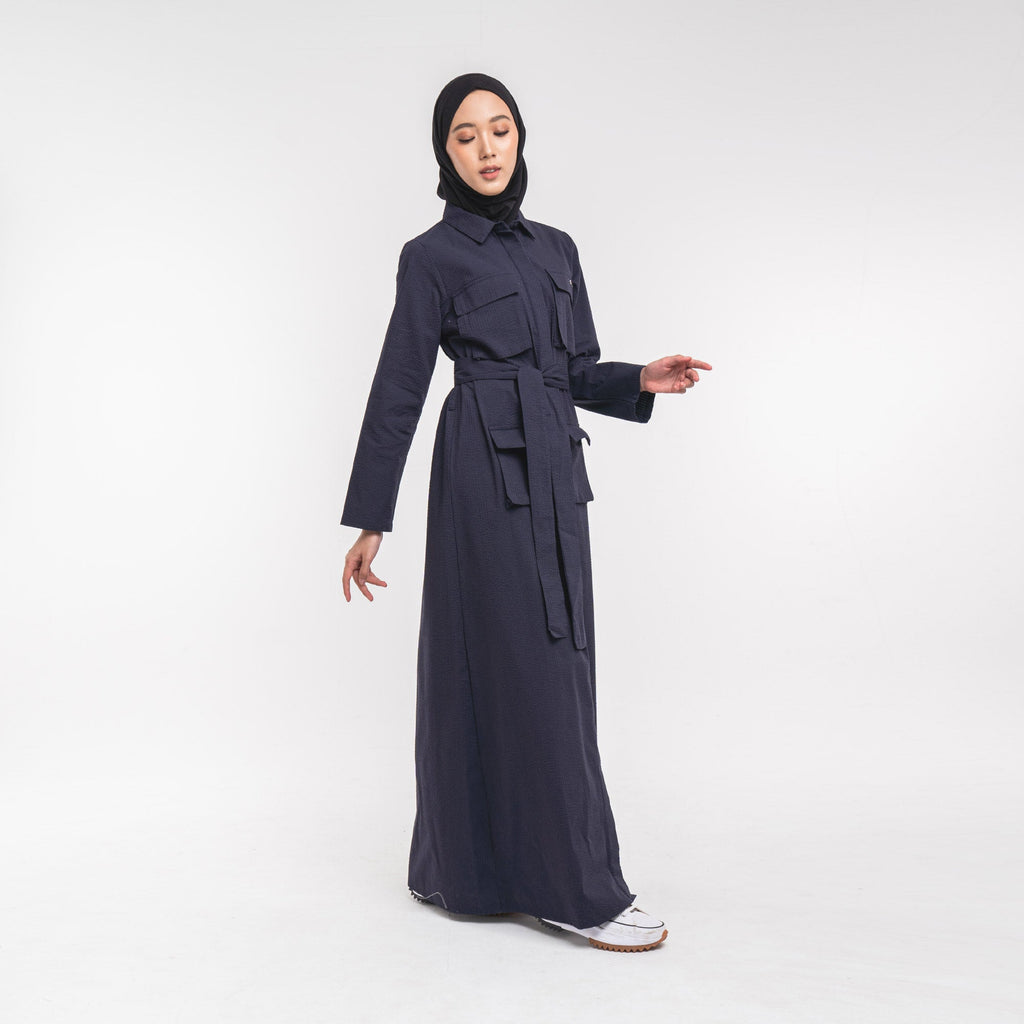 Safari Shirt Dress Navy