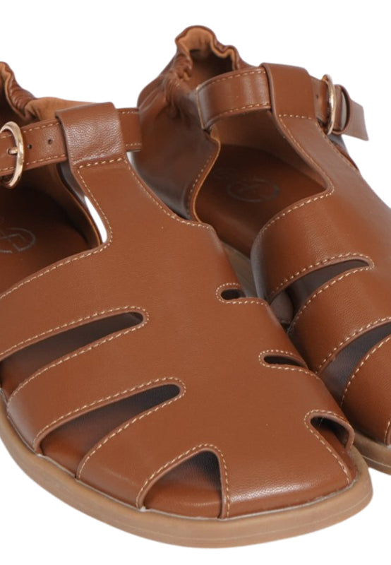 Brown Leather Strap Sandals