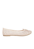 Beige Mesh Flats
