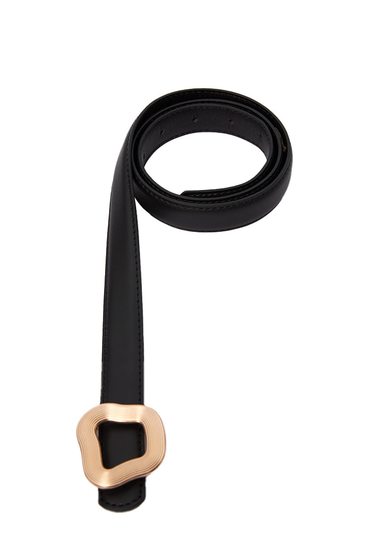 Black Asymmetrical Buckle Belt