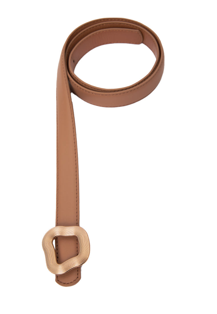 Brown Asymmetrical Buckle Belt