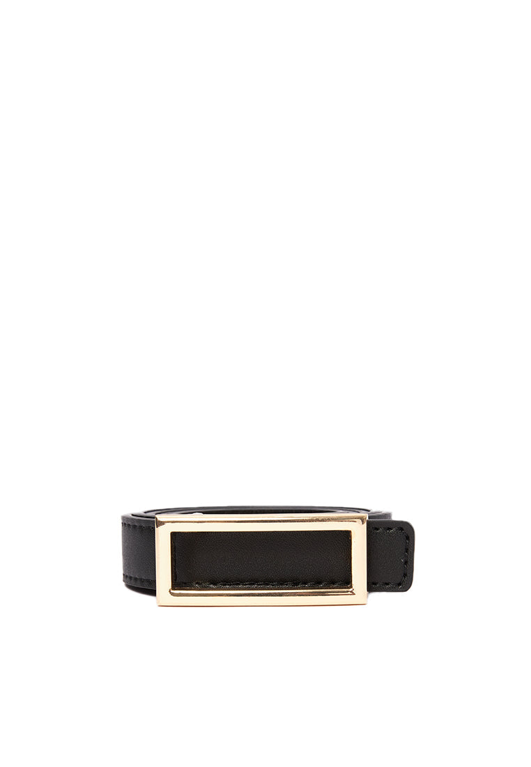 Black Square Buckle Belt