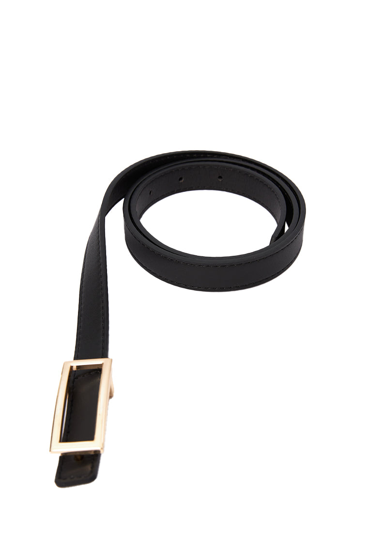Black Square Buckle Belt