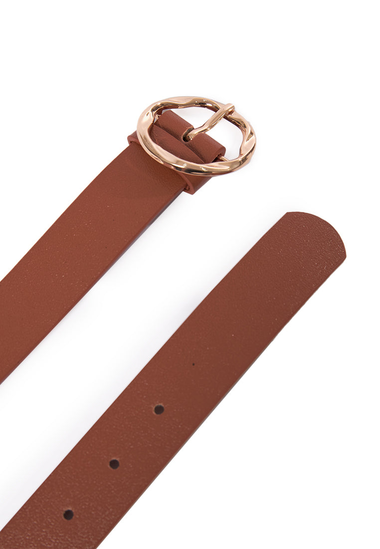 Ladies Brown O-Ring Belt