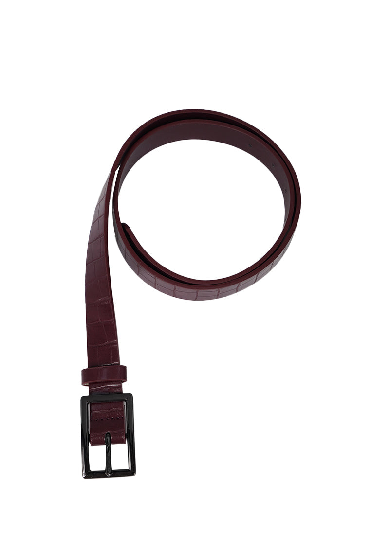 Maroon Belt with Square Buckle