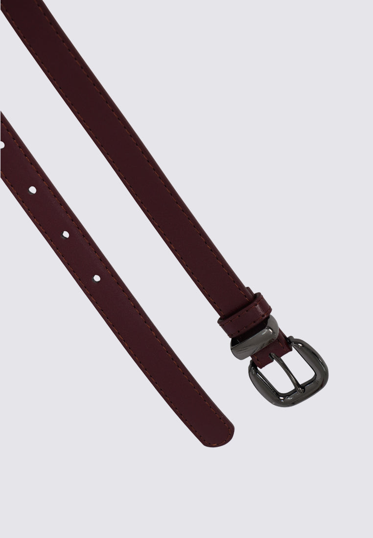 Dark Red D-Ring Belt