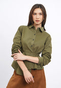 Long Sleeve Denim Wrap Shirt