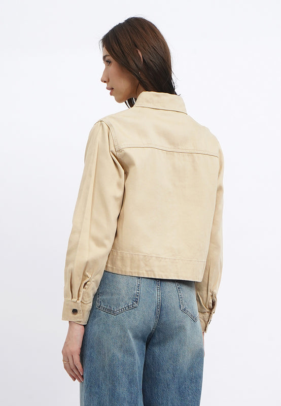 Long Sleeve Denim Cropped Shirt