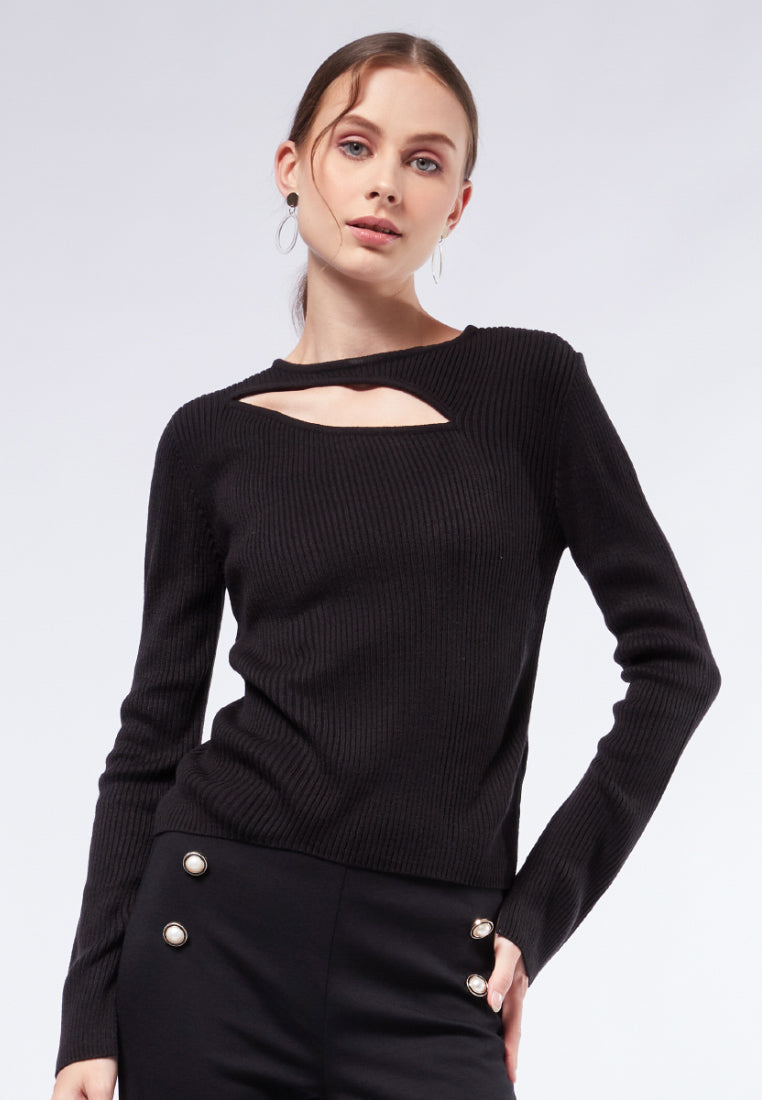 Cut Out Long Sleeve Top