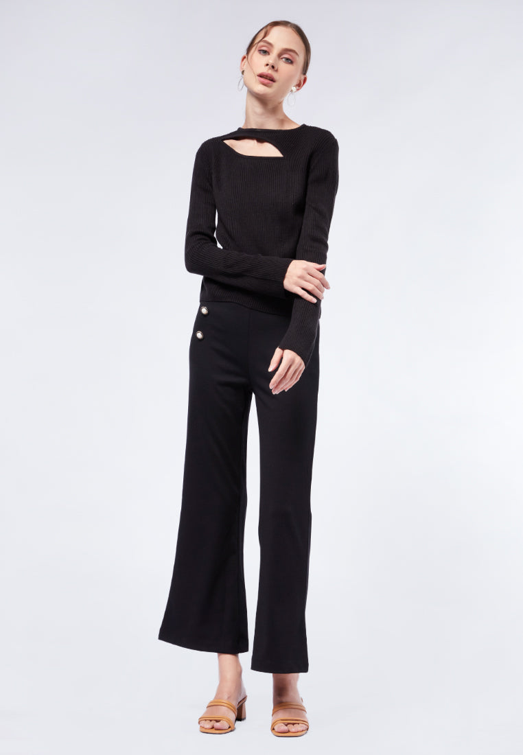 Cut Out Long Sleeve Top