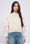Knit Shirt with Cotton Sleeve Detail