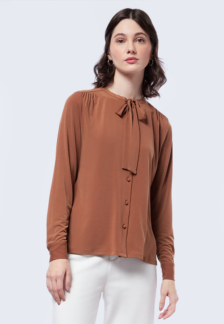 Bow Tie Long Sleeve Blouse