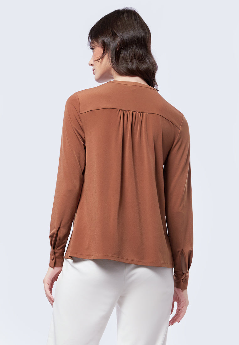 Bow Tie Long Sleeve Blouse