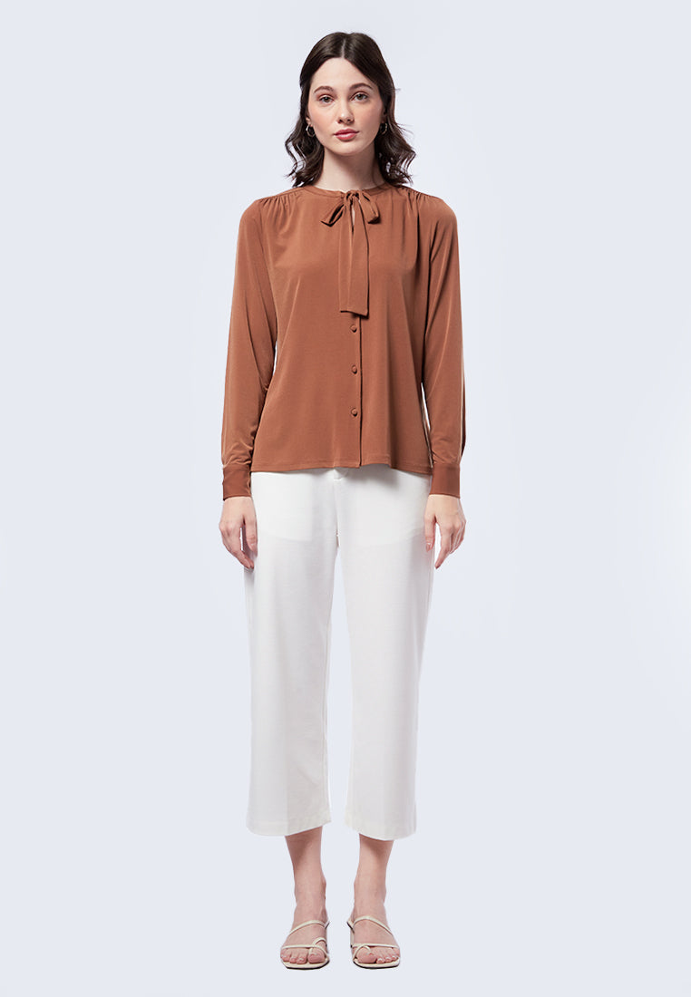 Bow Tie Long Sleeve Blouse