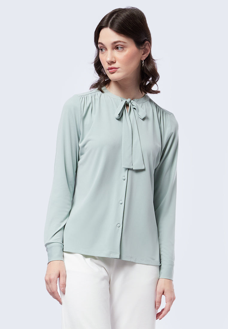 Bow Tie Long Sleeve Blouse