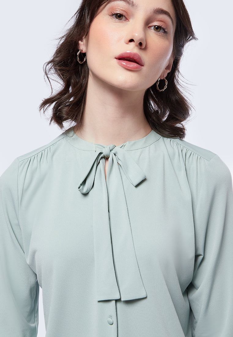 Bow Tie Long Sleeve Blouse