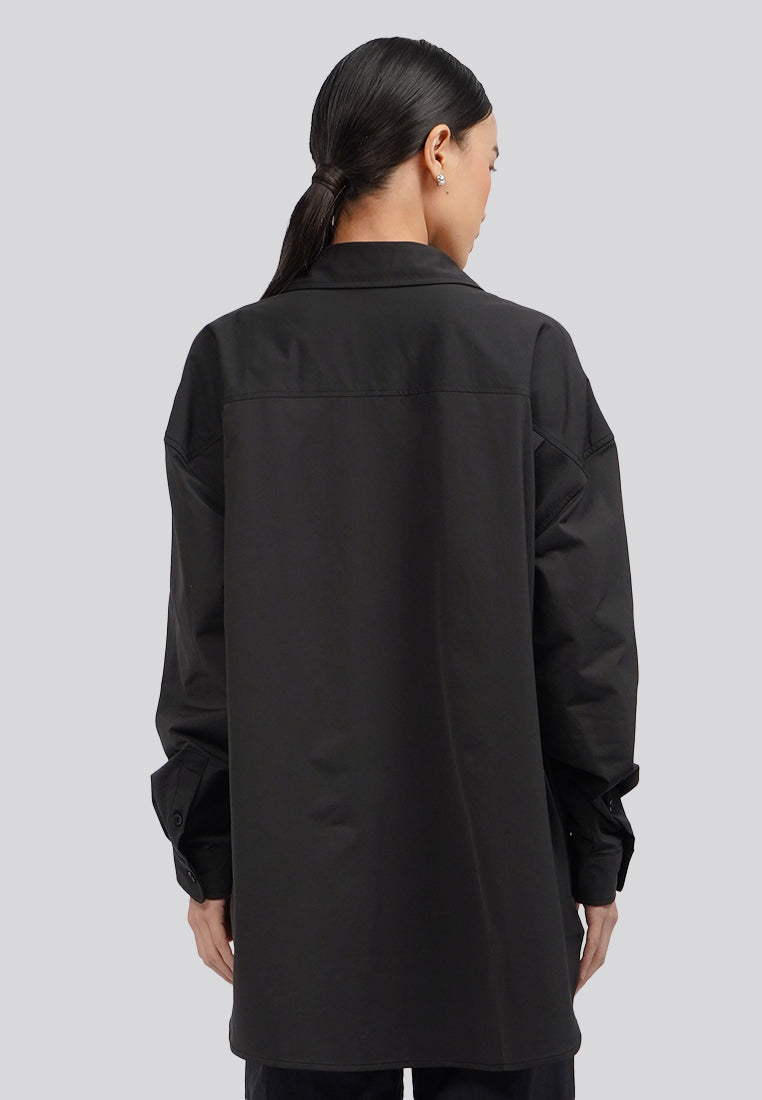 Oversized Long Sleeve Blouse Black