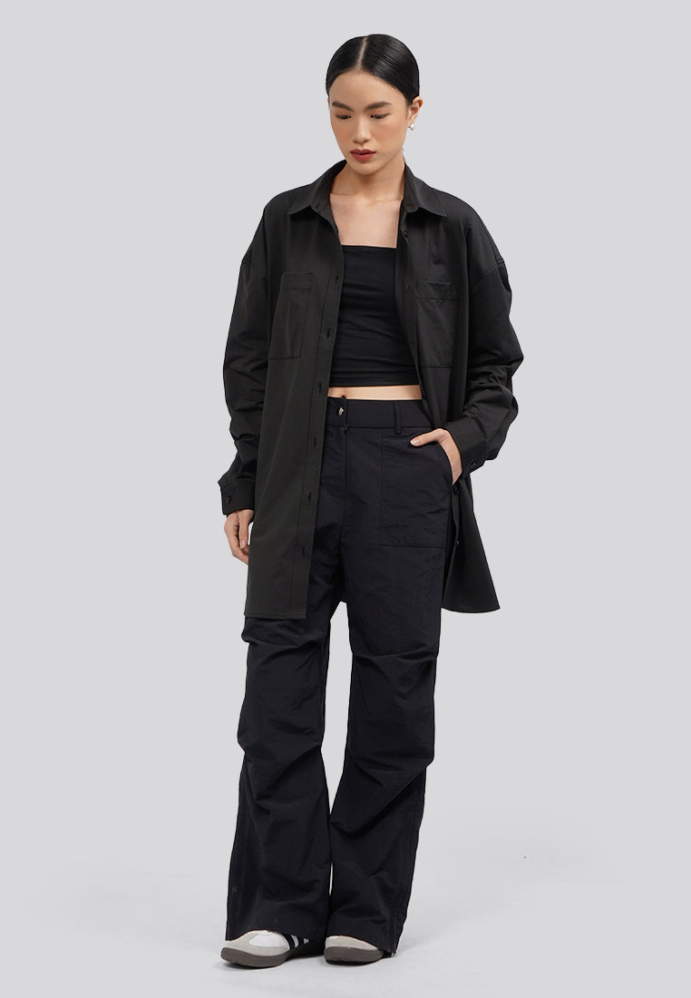 Oversized Long Sleeve Blouse Black