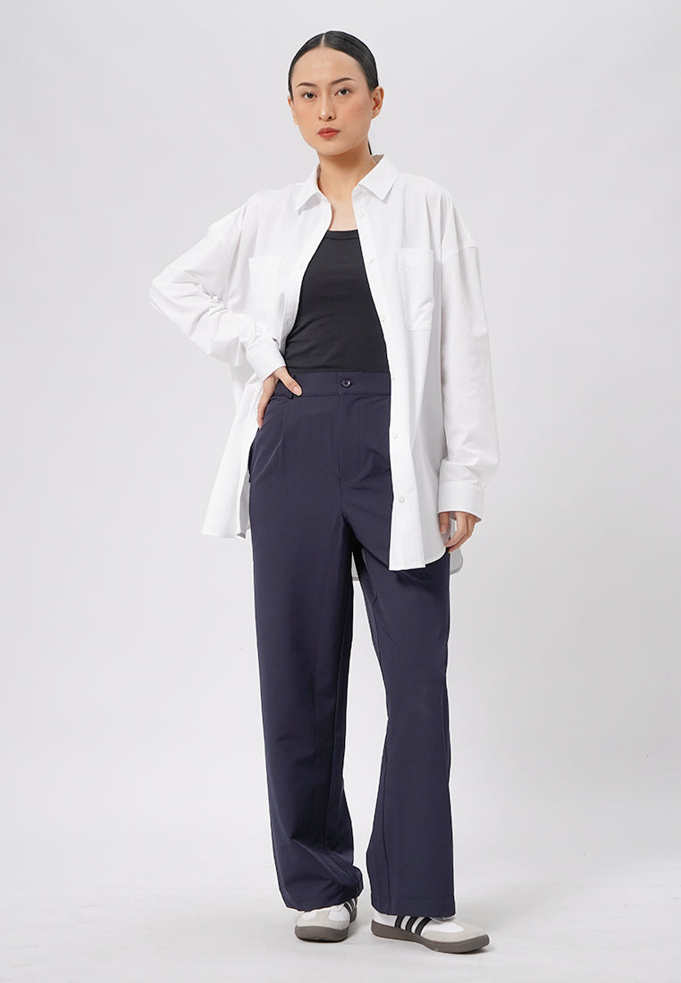Ladies Oversized Long Sleeve Shirt Off White