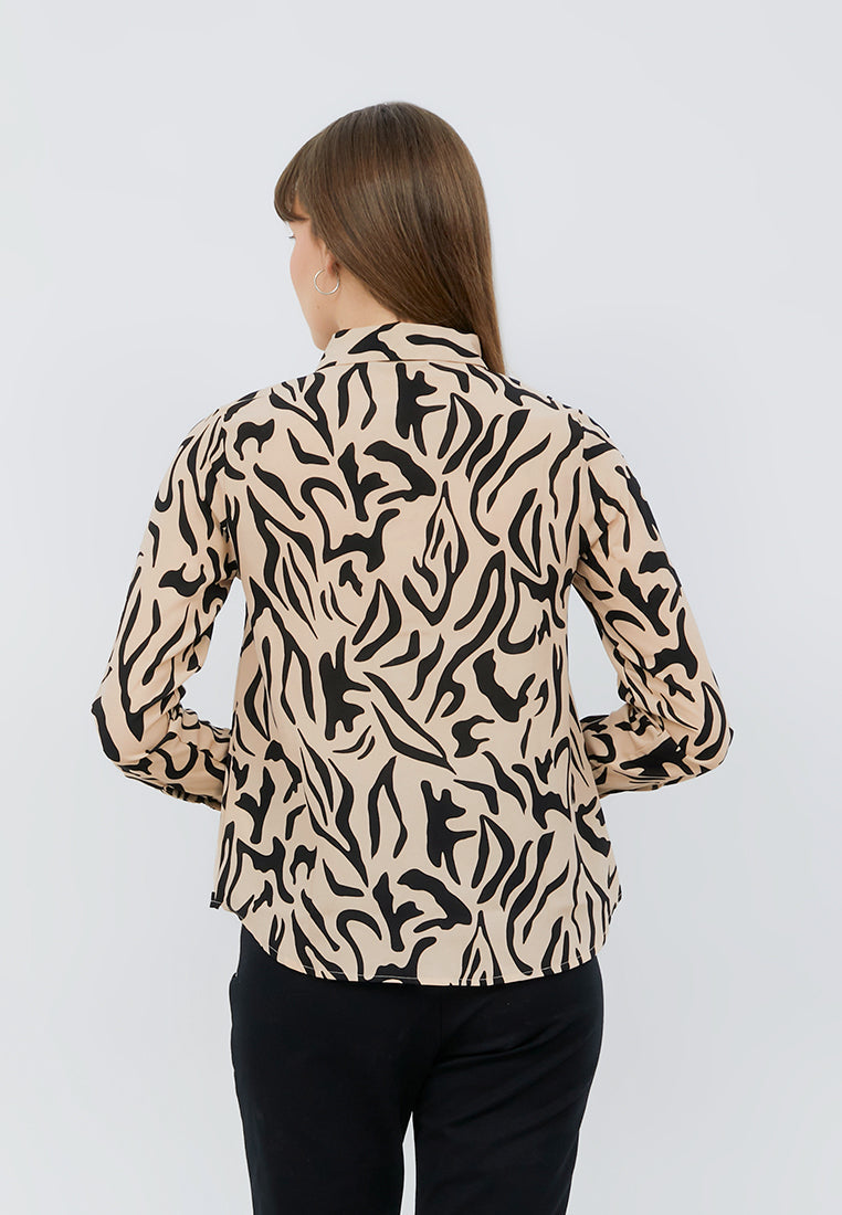 Long Sleeve Printed Blouse