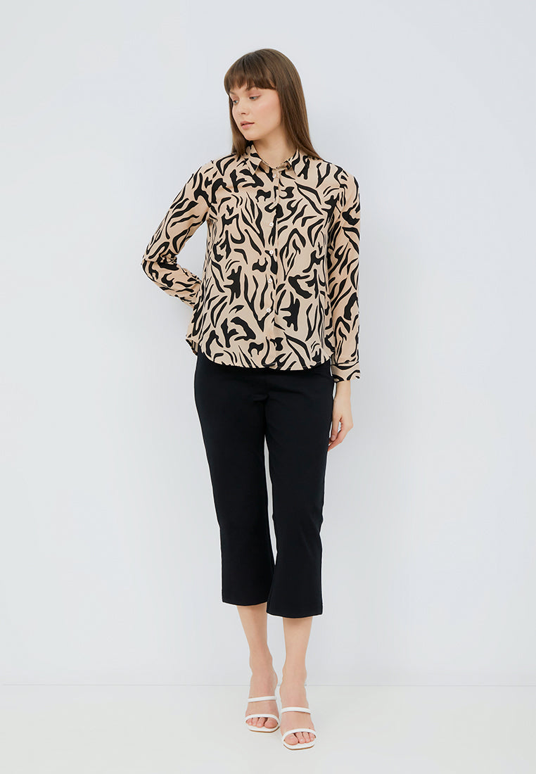 Long Sleeve Printed Blouse