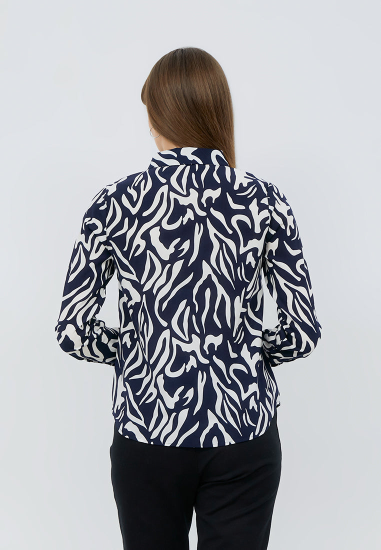 Long Sleeve Printed Blouse