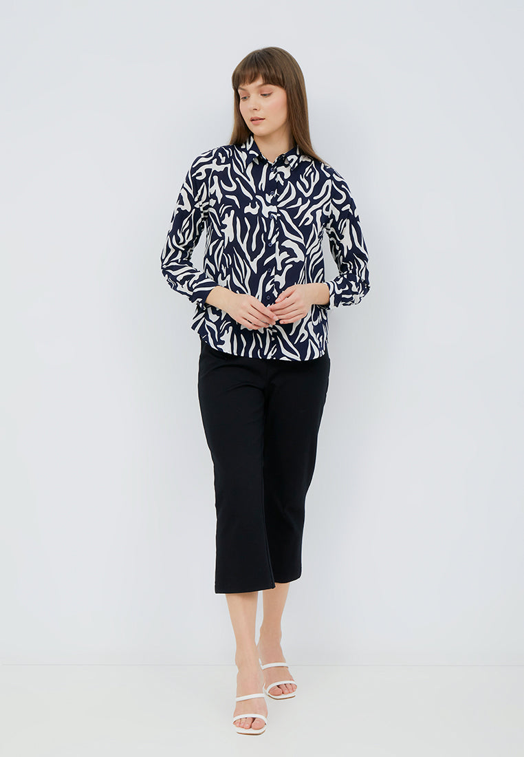 Long Sleeve Printed Blouse