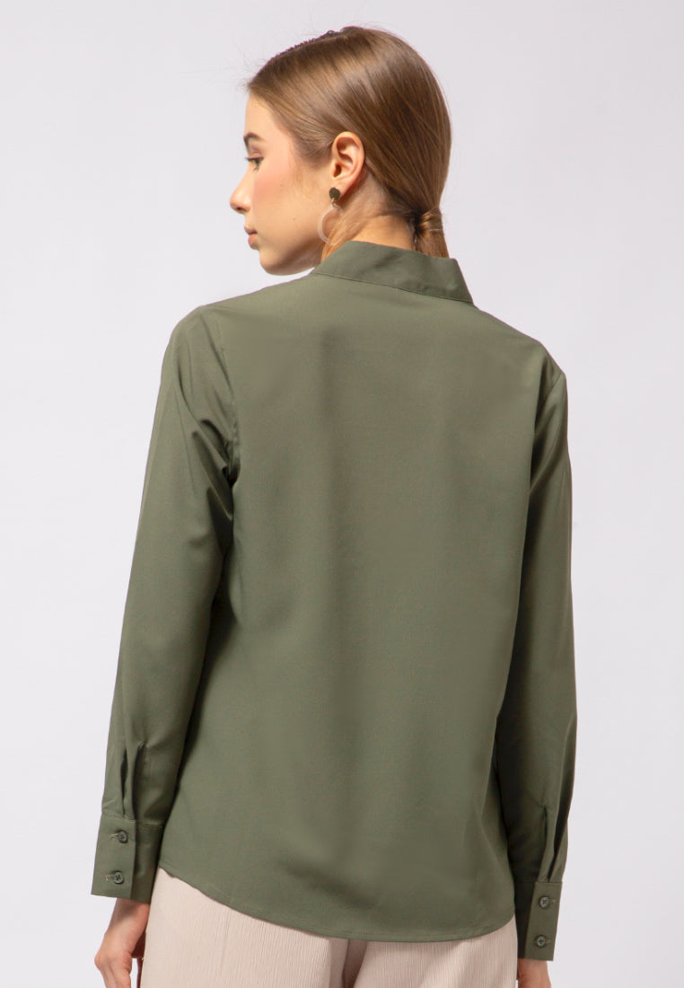 V-Neck Long Sleeve Blouse