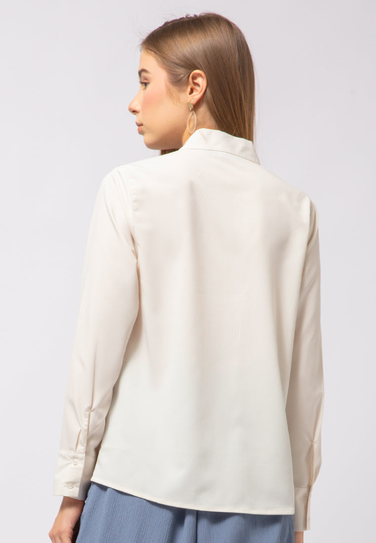 V-Neck Long Sleeve Blouse