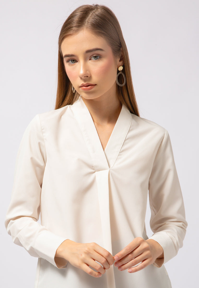 V-Neck Long Sleeve Blouse