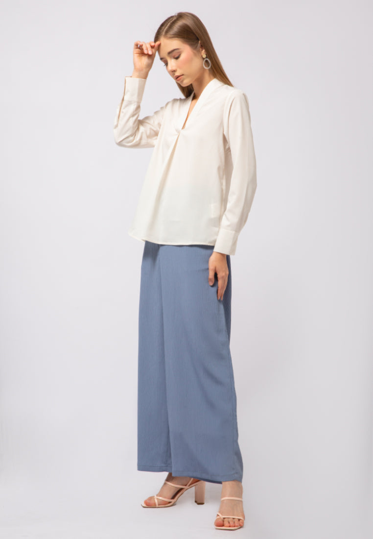 V-Neck Long Sleeve Blouse