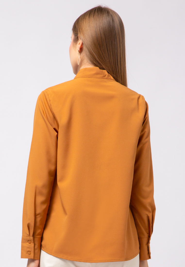 V-Neck Long Sleeve Blouse