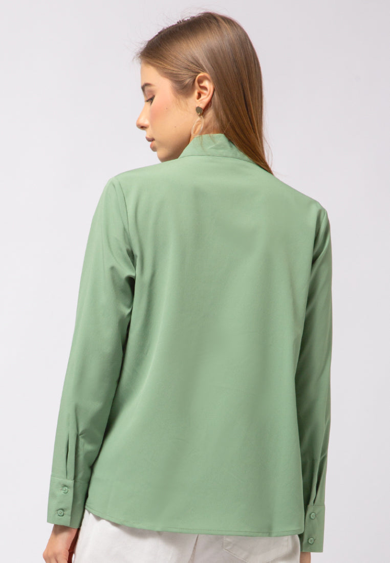 V-Neck Long Sleeve Blouse