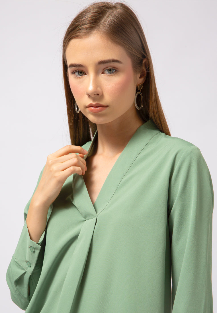 V-Neck Long Sleeve Blouse