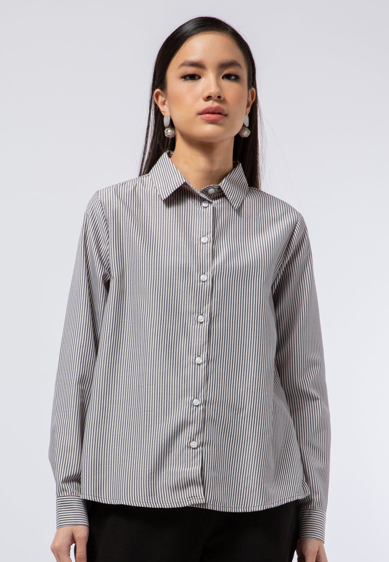 Long Sleeve Stripe Blouse