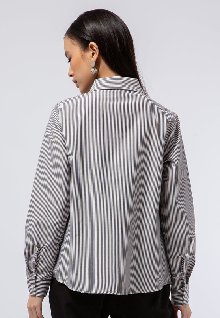 Long Sleeve Stripe Blouse