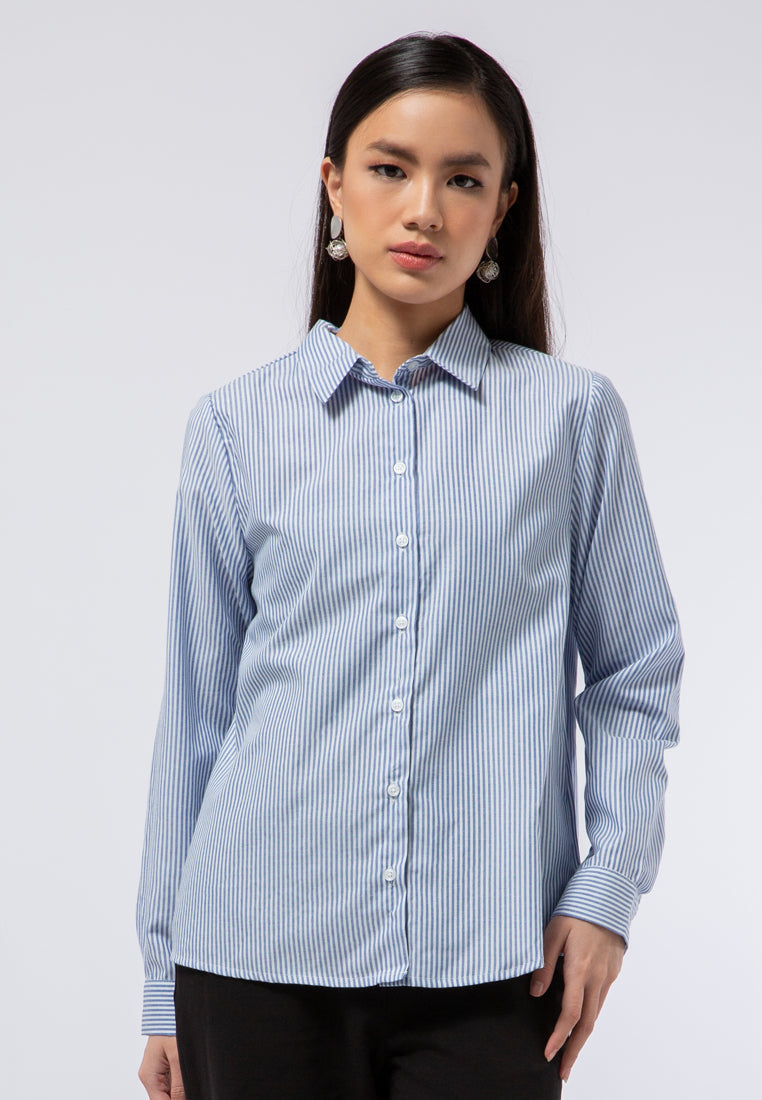 Long Sleeve Stripe Blouse