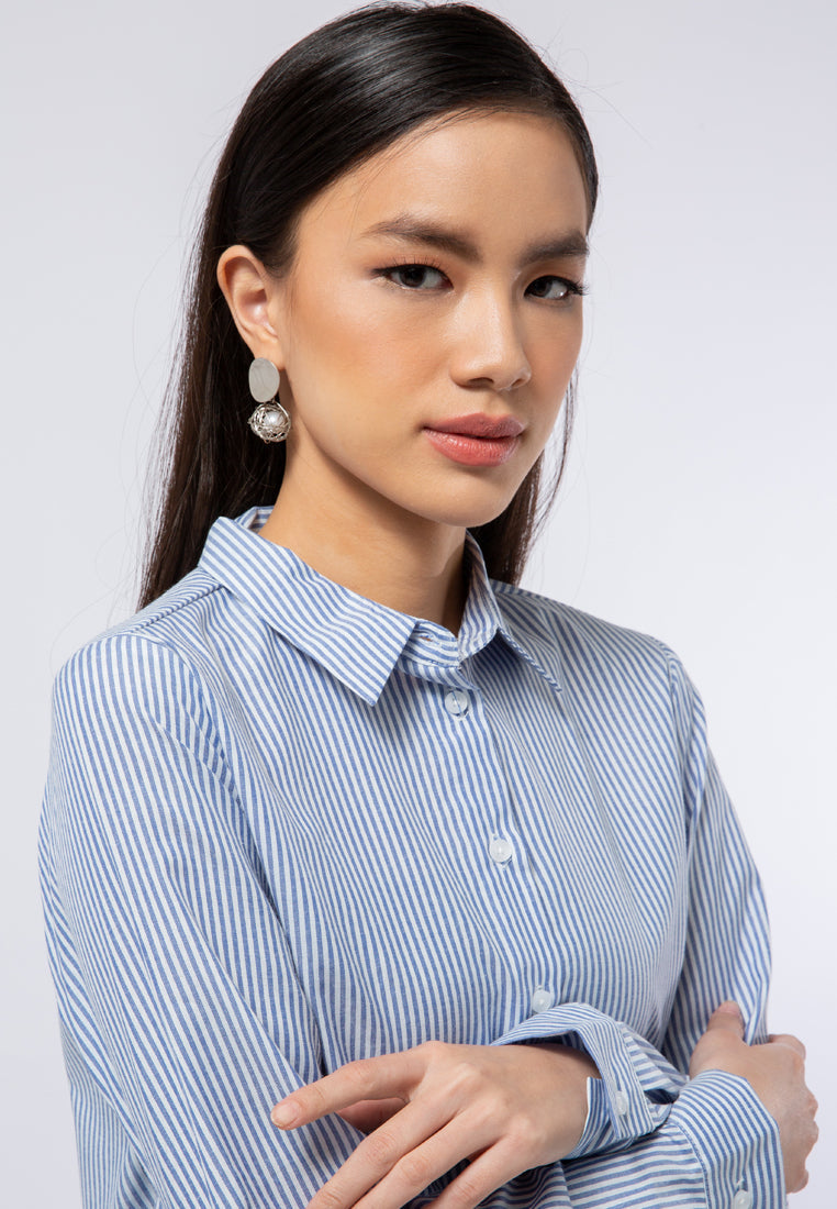 Long Sleeve Stripe Blouse