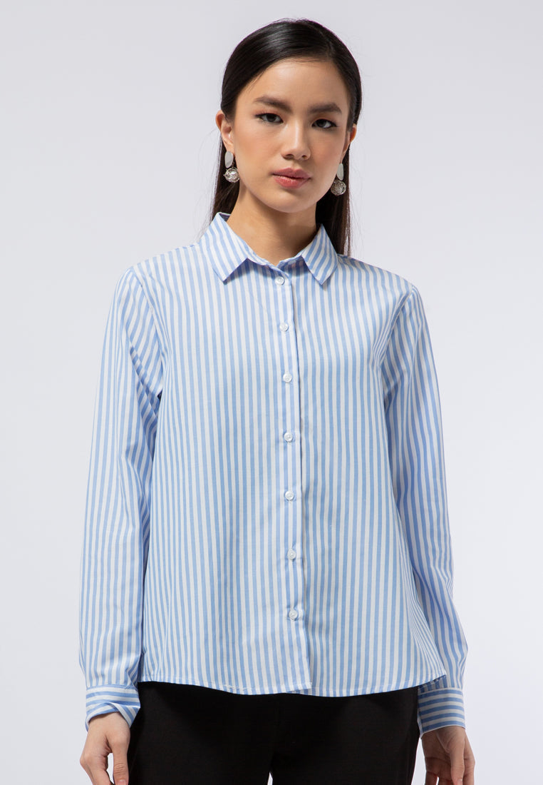 Long Sleeve Stripe Blouse
