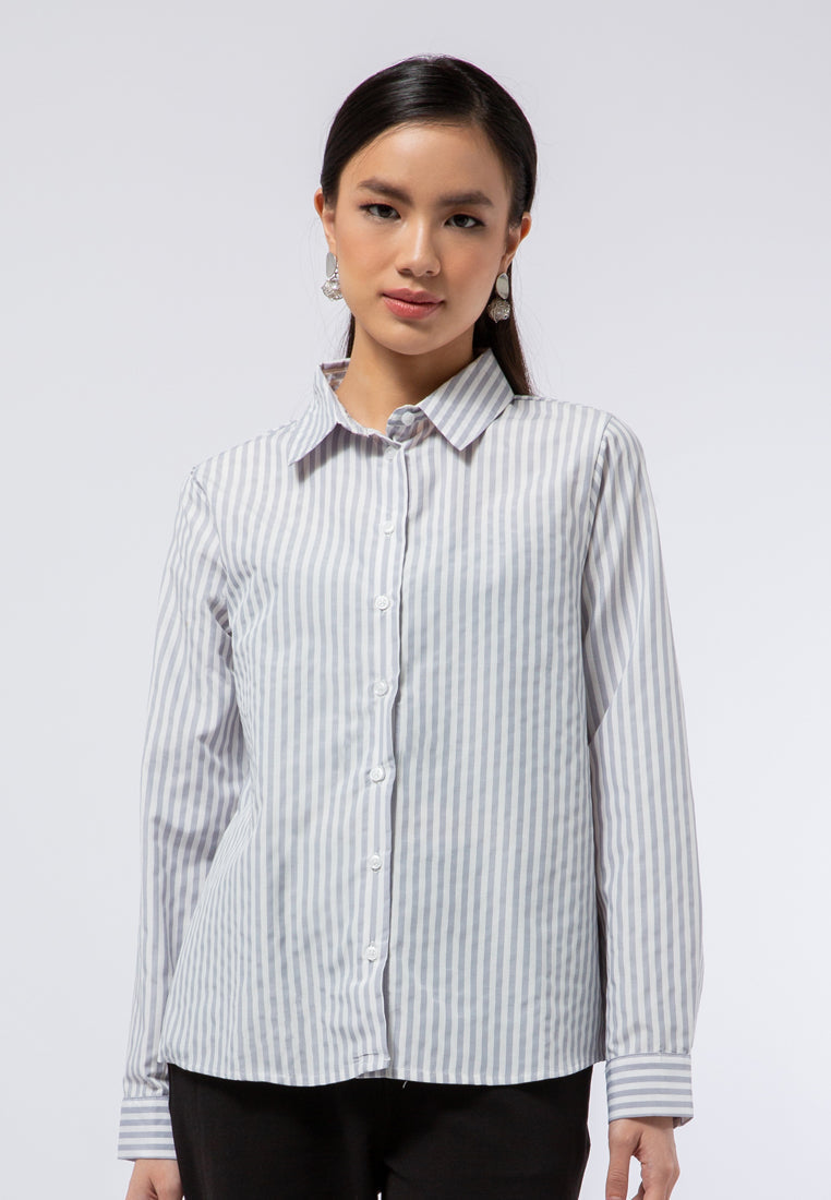 Long Sleeve Stripe Blouse