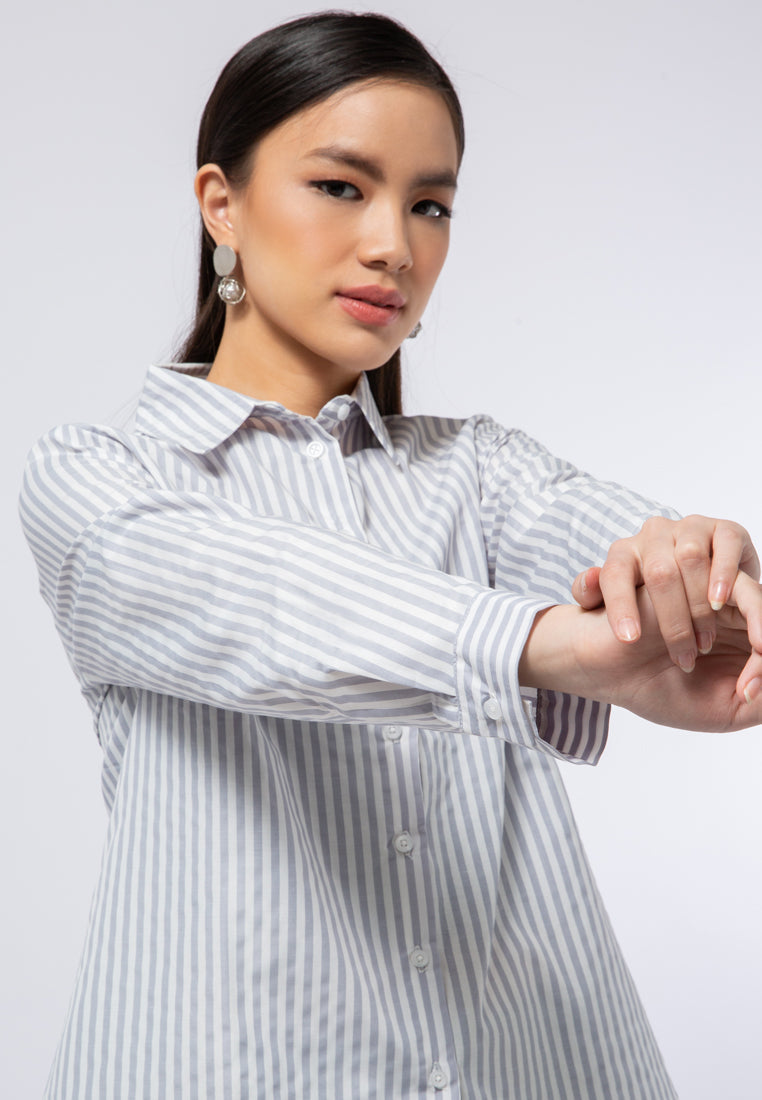 Long Sleeve Stripe Blouse