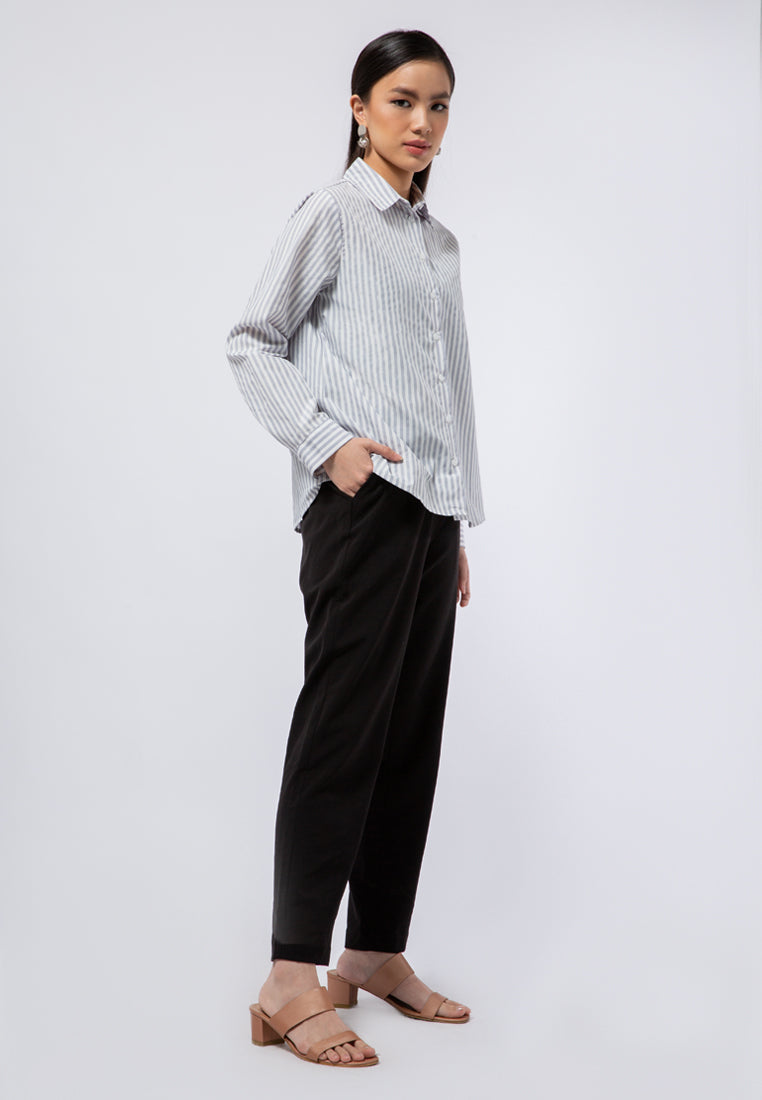 Long Sleeve Stripe Blouse